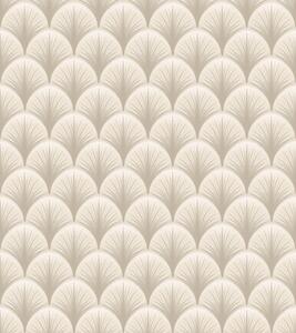 Tapéta Beige rajongói ívek finom sugarakkal világos háttér előtt, Tapétá unikális, a00978 : Uwalls.hu