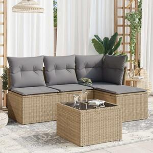 VidaXL Polyrattan Kerti Ülőgarnitúra - 5 részes - Bézs