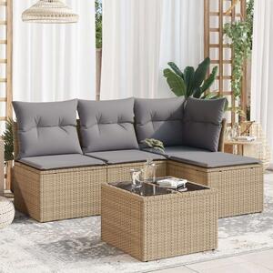 VidaXL Polyrattan Kerti Ülőgarnitúra - 5 részes - Bézs