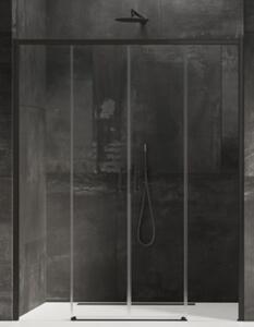 New Trendy Prime zuhanyajtók 160 cm tolható fekete félfényes/átlátszó üveg D-0343A