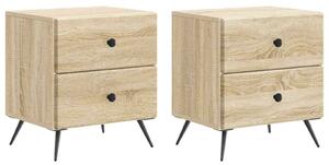 VidaXL Éjjeliszekrény fiókkal 2 pcs Sonoma Tölgy 43 x 34,5 x 47,5 cm