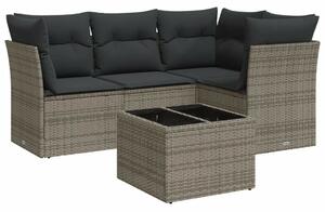 VidaXL Polyrattan Kerti Ülőgarnitúra - 5 részes - Szürke