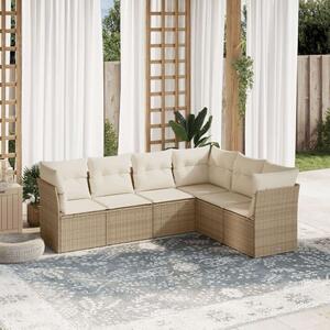 VidaXL Polyrattan Kerti Ülőgarnitúra - 6 részes - Bézs
