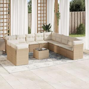 VidaXL Polyrattan Kerti Ülőgarnitúra - 12 részes - Bézs