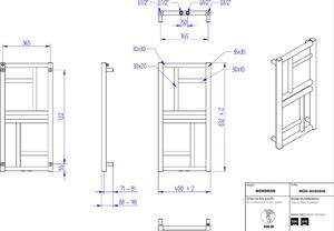 Instal Projekt Mondrian fürdőszoba radiátor dekoratív 83.2x40 cm fekete MON-40/80D50C31