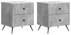 VidaXL Éjjeliszekrény 2 pcs Betonszürke 43 x 34,5 x 47,5 cm Szerelt Fa