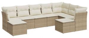 VidaXL Polyrattan Kerti Ülőgarnitúra - Bézs - 9 részes