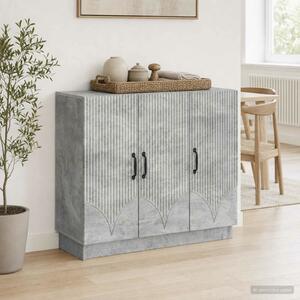 VidaXL Széf Betonszürke 89 x 34,5 x 77 cm Szerelt Fa