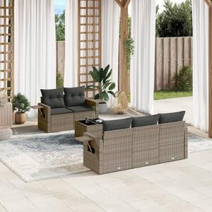 VidaXL Polyrattan Kerti Ülőgarnitúra - 6 részes - Szürke