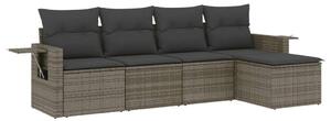 VidaXL Polyrattan Kerti Ülőgarnitúra - 5 részes - Szürke