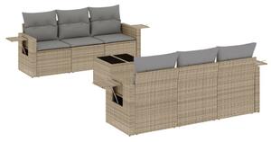 VidaXL Polyrattan Kerti Ülőgarnitúra - 7 részes - Bézs