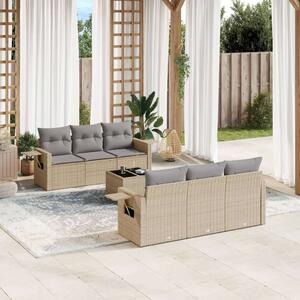 VidaXL Polyrattan Kerti Ülőgarnitúra - 7 részes - Bézs