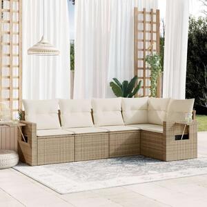 VidaXL 5 részes Polyrattan Kerti Ülőgarnitúra - Bézs