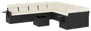 VidaXL Polyrattan Kerti Ülőgarnitúra - 11 részes - Fekete