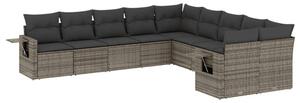 VidaXL Polyrattan Kerti Ülőgarnitúra - 10 részes - Szürke