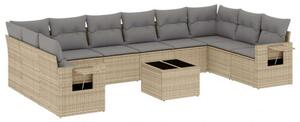 VidaXL Polyrattan Kerti Ülőgarnitúra - 11 részes - Bézs