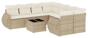 VidaXL Polyrattan Kerti Ülőgarnitúra - 9 részes - Bézs