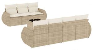 VidaXL Polyrattan Kerti Ülőgarnitúra - 8 részes - Bézs