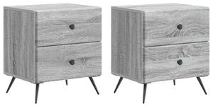 VidaXL Éjjeliszekrény fiókkal 2 pcs Szürke Sonoma 43 x 34,5 x 47,5 cm