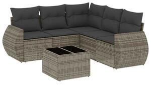 VidaXL Polyrattan Kerti Ülőgarnitúra - 6 részes - Szürke