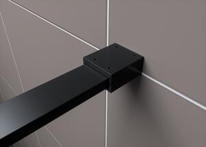 Hagser Agatha zuhanykabin fal walk-in 80 cm fekete matt üveg/átlátszó üveg HGR80000022
