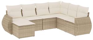 VidaXL Polyrattan Kerti Ülőgarnitúra - 7 részes - Bézs