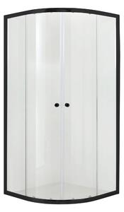 Hagser Andrea zuhanykabin 80x80 cm félkör alakú fekete matt/átlátszó üveg HGR21000020