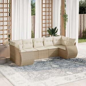 VidaXL Polyrattan Kerti Ülőgarnitúra - 7 részes - Bézs