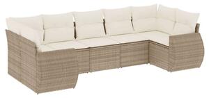 VidaXL Polyrattan Kerti Ülőgarnitúra - 7 részes - Bézs
