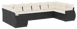 VidaXL Polyrattan Kerti Ülőgarnitúra - 10 részes - Fekete