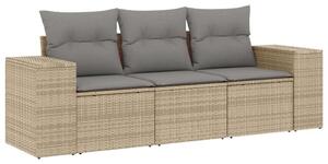 VidaXL Polyrattan Kerti Ülőgarnitúra - 3 részes - Bézs