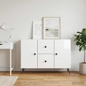 VidaXL Széf fiókkal Magasfényű Fehér 89 x 34,5 x 60 cm Szerelt Fa