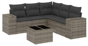 VidaXL Polyrattan Kerti Ülőgarnitúra - 6 részes - Szürke