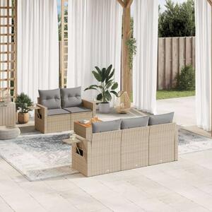 VidaXL Polyrattan Kerti Ülőgarnitúra - 6 részes, Bézs