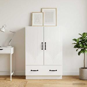 VidaXL Széf fiókkal Magasfényű Fehér 66 x 34,5 x 92 cm Szerelt Fa