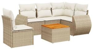 VidaXL Polyrattan Kerti Ülőgarnitúra - 6 részes - Bézs