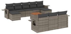 VidaXL Polyrattan Kerti Ülőgarnitúra - 11 részes - Szürke