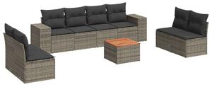 VidaXL Polyrattan Kerti Ülőgarnitúra - 9 részes - Szürke