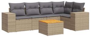 VidaXL Polyrattan Kerti Ülőgarnitúra - 6 részes - Bézs