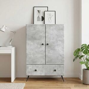 VidaXL Széf Betonszürke 66 x 34,5 x 95 cm Szerelt Fa