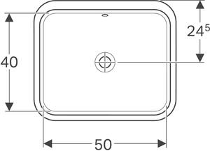 Geberit Variform mosdótál 50x40 cm négyszögletes alulról beépíthető fehér 500.764.01.2