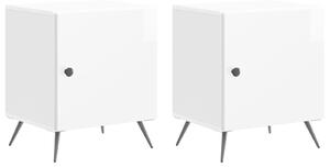 VidaXL Éjjeliszekrény 2 pcs Magasfényű Fehér 43 x 34,5 x 50 cm