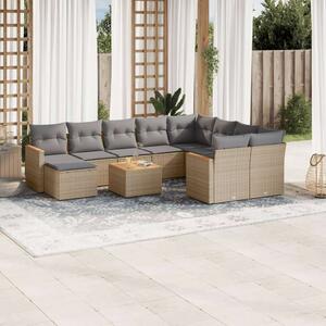 VidaXL Polyrattan Kerti Ülőgarnitúra - 11 részes - Bézs