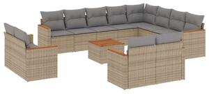 VidaXL Polyrattan Kerti Ülőgarnitúra - 13 részes - Bézs