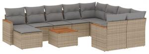 VidaXL Polyrattan Kerti Ülőgarnitúra - 11 részes - Bézs