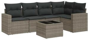 VidaXL Polyrattan Kerti Ülőgarnitúra - 6 részes - Szürke