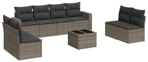 VidaXL Polyrattan Kerti Ülőgarnitúra - 9 részes - Szürke