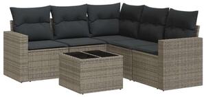 VidaXL Polyrattan Kerti Ülőgarnitúra - 6 részes - Szürke