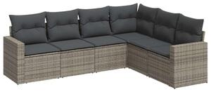 VidaXL Polyrattan Kerti Ülőgarnitúra - 6 részes - Szürke