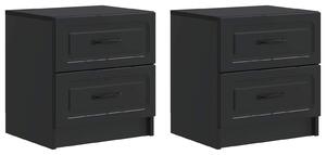 VidaXL Éjjeliszekrény 2 pcs Fekete 43 x 34,5 x 44,5 cm Szerelt Fa